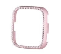 Angoily 3pcs Smart Watch Shell Drop Resistance Protective Case with Stainless Steel Diamond Frame Lightweight Silver Pink Gold Covers Watch Accessories