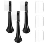 Angoily 3pcs Soft Bristle Toothbrush Replacement Heads for Electric Toothbrushes, Black, Suitable for Pregnant Women and Seniors, Gentle Teeth Cleaning Brush Heads for Oral Care