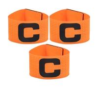 Angoily 3pcs Sports Armband Captain Band Bright Color Appearance Design Polyester Fiber Polyurethane Wear-resistant Portable for Players and Team at Stadium Football Game
