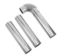 Angoily 3pcs Stainless Steel Chimney Kit 60mm Diameter Flue Extension 2 Pipes and 1 90° Elbow for Stove Tent Stove Heating Furnace Venting Indoor Outdoor