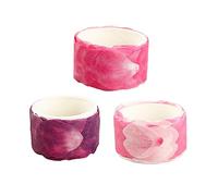 Angoily 3pcs Washi Tape Self Adhesive Petal Stickers for Scrapbooking DIY Crafts Calendar Highlighting Decorative Paper Tape in Wine Red Pink Purple