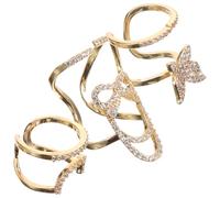 Angoily 3pcs Zirconia Fingernail Set for Women, Detachable Nail Tip Jewelry with Light Gold Tone, Unique Nail Art Charms for Fashionable Finger Decoration