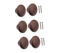 Angoily 3sets Chic Simple Design Wooden Handles for Cabinet Door Black Pull Knobs Ideal for Wardrobe More 2pcs*3