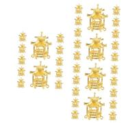 Angoily 3sets Jewelry Charms Hollow Chinese Style Pavilion Pendants for DIY Crafts for Bracelets Necklaces and Earrings Making Lightweight and Eye Catching Designs 12pcs*3