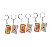 Angoily 3sets Tape Key Pendant Durable Keychain Accessories for Women Stylish Novelty Keyring Unique Conversation Starter Souvenir 2pcs*3