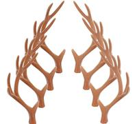 Angoily 4 Pair Christmas Deer Antlers Headpiece DIY Prop Lightweight Plastic Simulated Deer Horns for Cosplay and Holiday Decoration, Portable and Realistic Hair Accessories