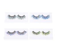Angoily 4 Pairs 3D Glow-In-The-Dark Glitter False Eyelashes Shimmer Sequins for Natural Naked Makeup and Stage Cosplay Performance