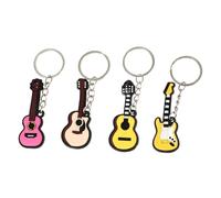 Angoily 4 Pcs Guitar Key Chains Set Musical Instrument Hanging Pendants Creative Key Hanging Decor for Backpacks Accessories Random Style