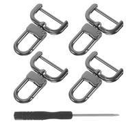 Angoily 4 Pcs Heavy Duty Swivel Snap Hooks Screw Hooks Black Zinc Alloy Metal Purse Hardware Accessories Minimalist Fashionable Design Easy Installation Removable Design for DIY Craft