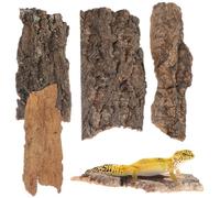 Angoily 4 Pcs Reptile Bark Natural Cork Bark for Terrarium Tortoise Accessories, Gecko Snake Hide, Reptile Log Wood for Leopard Gecko Tarantula Bearded Dragon Accessories
