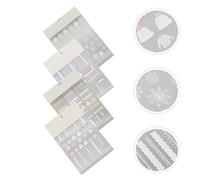 Angoily 4 Sets 5d Embossed Snowflake Xmas Nail Stickers, Decorative Manicure Decals with Sweater Pattern, Blue Yellow White Random Style for Holiday Nail Art DIY