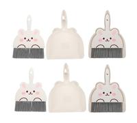 Angoily 4 Sets Mini Dustpan Broom with Cute Rabbit Design Portable Tiny Sweeper for Desktop Kitchen Cleaning Compact Plastic Hand Brooms for Small Space Crumbs and Dust Removal