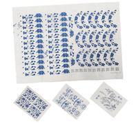 Angoily 4 Sheets Underglaze Flower Transfer Paper for Pottery DIY Ceramic Clay Decals High Temperature Resistant Porcelain Coloring Transfer Paper for Household and Art Crafts