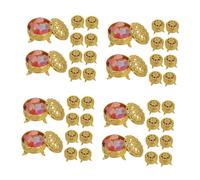 Angoily 40 pcs Delicate Round Wedding Favor Boxes Gold Rose Embossed Candy Jars Elegant Storage Containers for Parties Showers Special Occasions