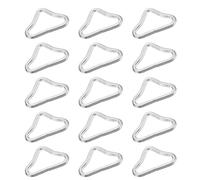 Angoily 40 Pcs Trampoline V Rings Triangle Ring Connectors Zinc Plated Steel Wire High Strength Sturdy Silver Mesh Cloth Buckle Replacement for Trampoline Jump Mat Accessories