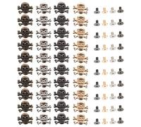 Angoily 40 Sets Skull Rivet Studs Kit of Punk Style DIY Crafting Rivets for Clothing Shoes and Accessories Includes Antique and Spikes for Unique Decoration