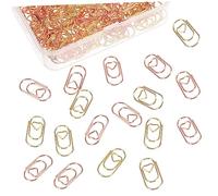 Angoily 400 Pcs Heart Shaped Metal Paper Clips Decorative Love Clips for Office School Bookmarks Gold Rose Gold for Organizing Documents and Photos
