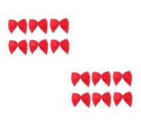 Angoily 400 pcs Red Satin Ribbon Bowknot for DIY Headdress Clothing Accessories Crafts Elegant Cloth Flowers Decoration for Hair Bows Friends