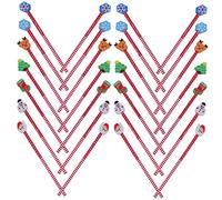 Angoily 40Pcs Christmas Pencils for Fun Cartoon Wooden Pencils with Erasers Xmas Party Favors and School Supplies for Boys and Random Styles