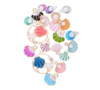 Angoily 40Pcs Ocean Shell Charms DIY Jewelry Making Zinc Alloy Animal Pendants for Necklace Bracelet Earring Crafting Variety of Natural Easy to Attach and Remove for Creative