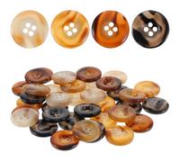 Angoily 40Pcs Resin Four-Hole Buttons Set 21Mm for Handmade Sewing Replacement Coat and Windbreaker Buttons in Black Milk Coffee Light and Dark Coffee - DIY Clothes for Craft and Garment