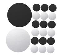 Angoily 40pcs Small Round Metal Discs with Adhesive for Magnetic Car Mount Phone Plate Non-slip Backing Balanced Magnetic Force Compatible with Cell Phone Cases Silver and Black for