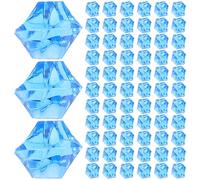 Angoily 450pcs Acrylic Fake Ice Cubes Decorative Reusable Artificial Ice Blocks Photo Prop for Photography Studio Dark Blue Vase Filler and DIY Craft Supplies