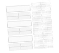 Angoily 48pcs Clear Self-Adhesive Label Holders for Wire Shelves Transparent Index Card Pockets for Library Bookshelves Pantry Retail Store Organization