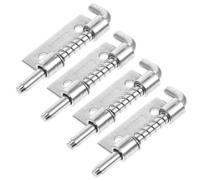 Angoily 4pcs 304 Stainless Steel Flat Pin Spring Loaded Barrel Bolt Latch with Hole Left Side for Cabinet Doors and Electrical Box Hinges