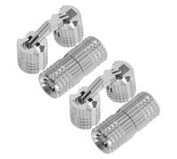 Angoily 4pcs 8mm Brass Invisible Barrel Hinges for Cabinets - Compact Metal Concealed Hinges with 180 Degree Seamless Opening, Concealed Kitchen Cabinet and Furniture Door Hardware