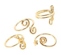 Angoily 4pcs Adjustable Toe Rings Set for Women with Zircon Stones, Brass Material, Comfortable Fit and Unique Design, for Summer Beach Foot Jewelry Collection