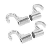 Angoily 4pcs Aluminum Alloy Wardrobe Rod Hooks 16mm Diameter Heavy-Duty Closet Pole Hook for Coats and Towel Support for Home and Kitchen Use