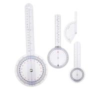 Angoily 4pcs Angle Goniometer Ruler - Clear Plastic Protractors Multi Angle Measurement Tool for Joint Finger and Toe Assessment -Flexible Rotatable Measuring Instrument