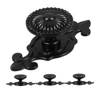 Angoily 4pcs Antique Cabinet Knobs with Backplate Raised Floral Patterns | European Vintage Ornate Design, Single Hole Installation, Matte Metallic Finish, Improved Grip for Vintage and Modern