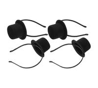 Angoily 4pcs Black Mini Top Hat Headband for Women, Retro Victorian Style Vintage Party Hair Accessories Made of Polyester, for Dress and Themed Events