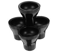 Angoily 4pcs Black Rubber Golf Ball Pick-up Tool for Putter Grip Lightweight and Easy to Use Retriever without Bending for On-course Accessories and Training