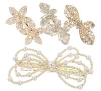 Angoily 4pcs Butterfly and Flower Hair Barrettes Metal Decorative Hair Clips Assorted Colour with Shiny Finish, Chic Design for Birthdays and Occasion