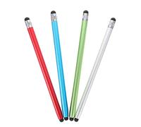 Angoily 4pcs Capacitive Pen Versatile Stylus Pencil Screen Touch Pen Double Sides Rubber Head Silicone Magnesium Aluminum Alloy Sturdy No Screen Scratching for Tablet Use