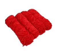 Angoily 4pcs Chenille Wool Hand Knitting Material for DIY Projects for Scarves Hats Sweaters Blankets Portable Craft Yarn Bright Red Color