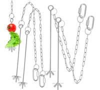 Angoily 4Pcs Chicken Veggies Hanging Feeder with Stainless Steel Chain for Hens Fruit and Vegetable Skewer Chicken Food Holder for Medium to Large Birds