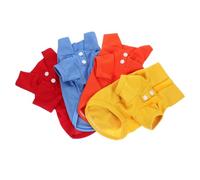 Angoily 4pcs Dog T-shirt Lightweight Breathable Pet Sweatshirt Apparel for Spring Summer S Machine Washable Comfortable Clothes in Blue Yellow for Everyday Wear and Special Occasions