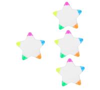 Angoily 4pcs Fluorescent Graffiti Highlighter Pens Color Star Shaped Markers for Scrapbooking Note Taking and Document Highlighting Lightweight and Easy to Hold for Students and Office Use