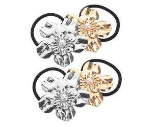 Angoily 4pcs Hairbands and Accessories Shiny Flower Hair Cuff Elastic Ponytail Holders Decorative Hair Styling Accessories for Women