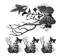 Angoily 4pcs Halloween Ghost Hair Clip Spider Web Netting Skull Gothic Horror Zombie Skeleton Butterfly Clips for Costumes Parties