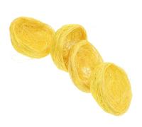 Angoily 4pcs Handmade Jute Bird Nest Garden Decoration for Parakeets | Yellow Rustic Ornament, Easy Hanging, Year round Use, Natural-look Prop Tray for Eggs, Events and Garden Decor