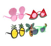 Angoily 4pcs Hawaiian Sunglasses Party Glasses Lightweight Fun Tropical Eyewear for Beach Masquerade Music Festivals and Costume Events with Creative Summer Design