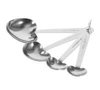 Angoily 4Pcs Heart-Shaped Kitchen Measuring Spoons Set Stainless Steel Metal Measuring Spoons for Cooking Baking Spice Cups Kitchen Gadgets