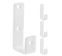 Angoily 4pcs Heavy Duty 25mm White Coated Bunk Bed Ladder Hooks with Plastic Cover, Metal J Hooks for Loft Beds, Rv Ladder, Garage and Storage Organization