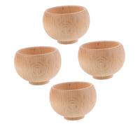 Angoily 4pcs Japanese Style Pin Cushion Wooden Base Unfinished Natural Wood Needle Cushion Holder for Sewing Quilting DIY Crafts Stable and Crochet Needle Pad