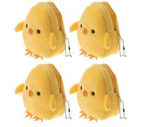 Angoily 4pcs Little Yellow Chicken Coin Purse Small Coin Purse for Easter Decorations Adorable Plush Chicken Change Bag for Boys and Girls Random Color